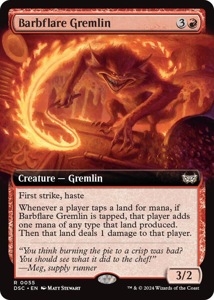 Barbflare Gremlin (Extended Art) [Duskmourn: House of Horror Commander]
