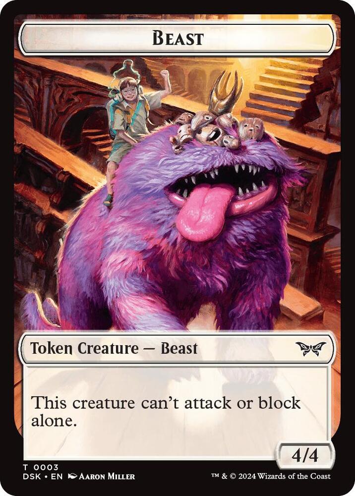Beast // Copy Double-Sided Token [Duskmourn: House of Horror Tokens]