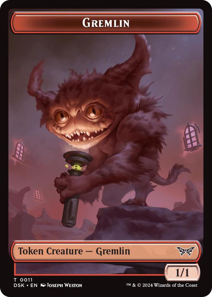 Gremlin // Manifest Double-Sided Token [Duskmourn: House of Horror Tokens]