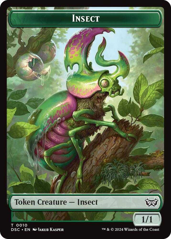 Insect (0010) //Manifest Double-Sided Token [Duskmourn: House of Horror Commander Tokens]