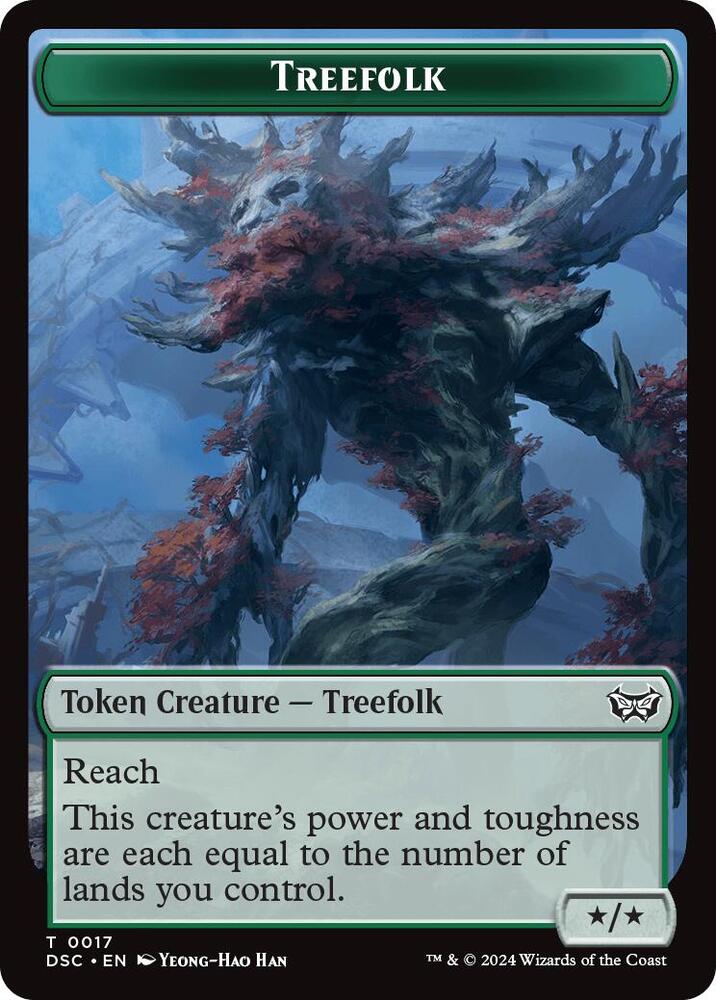 Treefolk // Spider Double-Sided Token [Duskmourn: House of Horror Commander Tokens]