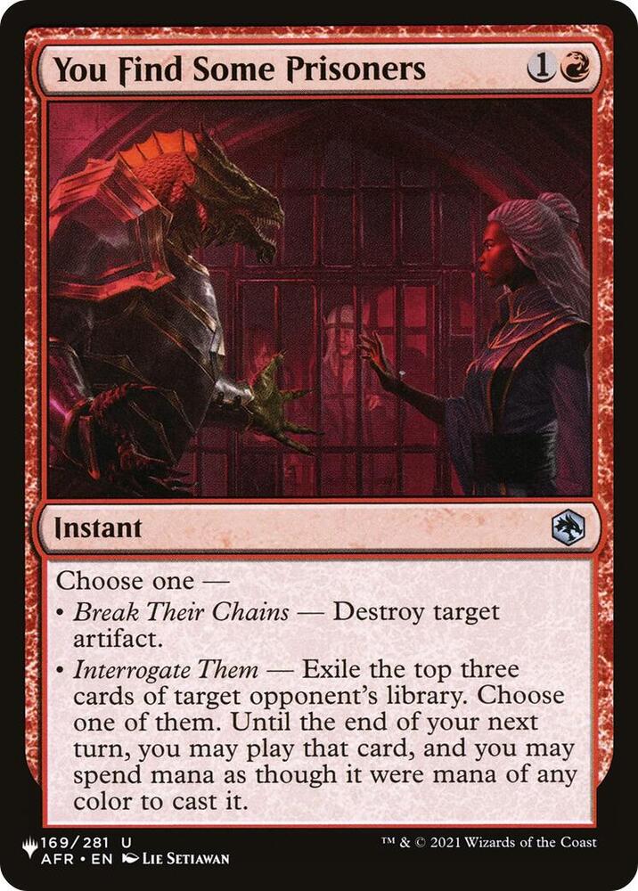 You Find Some Prisoners [The List]