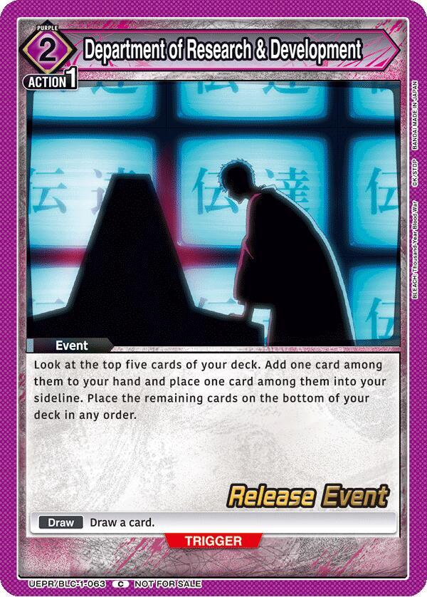Department of Research & Development (UEPR/BLC-1-063) [UE01BT: BLEACH: Thousand-Year Blood War Release Event Cards]