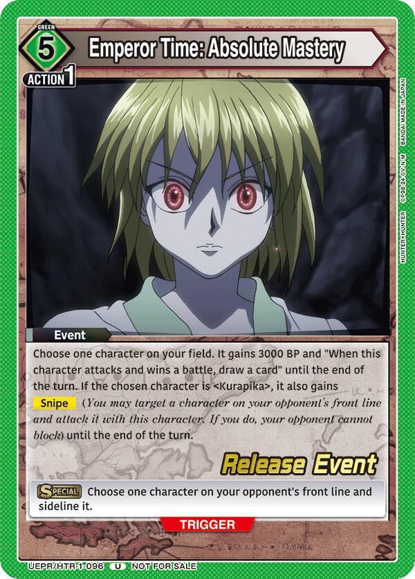 Emperor Time: Absolute Mastery (UEPR/HTR-1-096) [UE02BT: HUNTER X HUNTER Release Event Cards]
