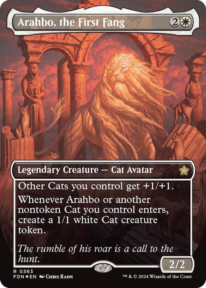 Arahbo, the First Fang (Borderless) (Mana Foil) [Foundations]