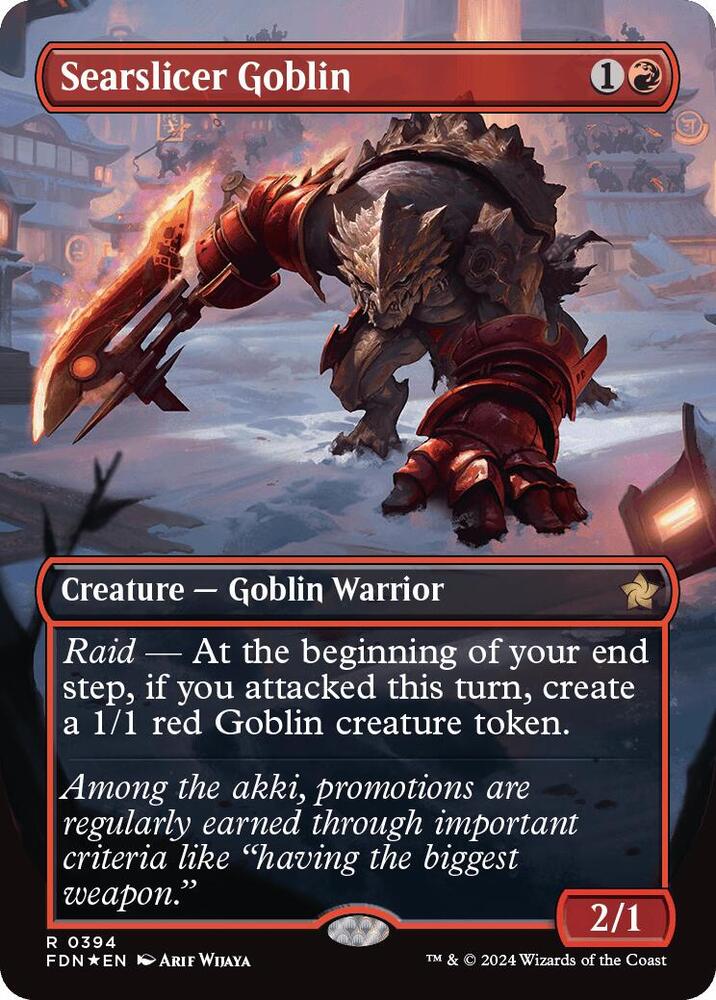 Searslicer Goblin (Borderless) (Mana Foil) [Foundations]