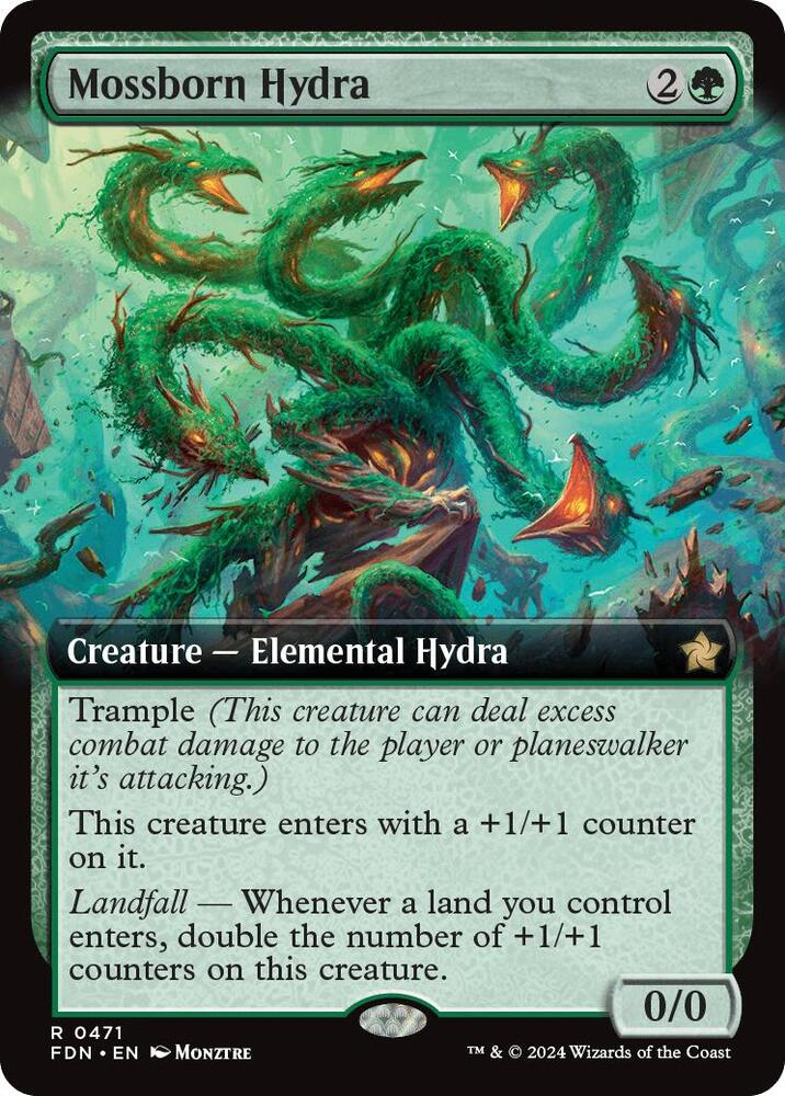 Mossborn Hydra (Extended Art) [Foundations]