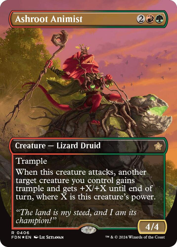 Ashroot Animist (Borderless) (Mana Foil) [Foundations]