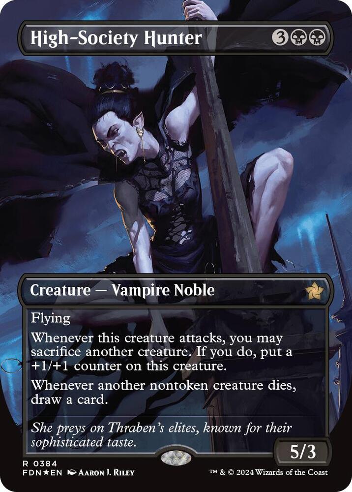High-Society Hunter (Borderless) (Mana Foil) [Foundations]