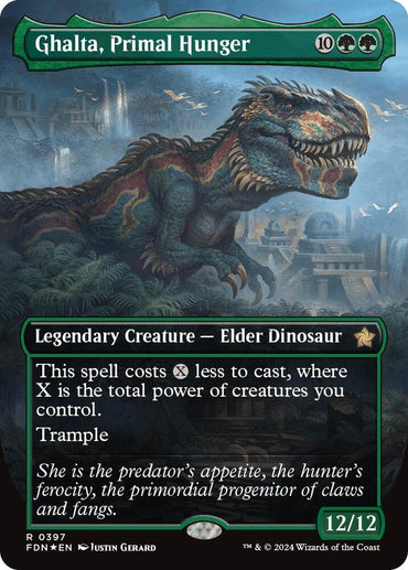 Ghalta, Primal Hunger (Borderless) (Mana Foil) [Foundations]