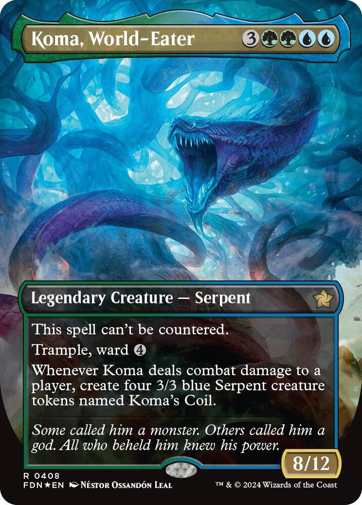 Koma, World-Eater (Borderless) (Mana Foil) [Foundations]