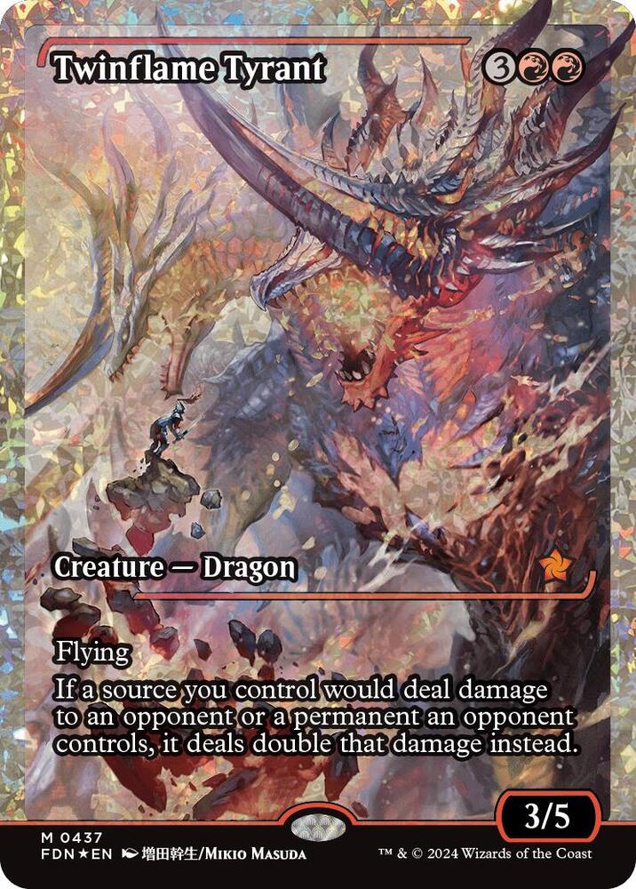 Twinflame Tyrant (Showcase) (Fracture Foil) (Japanese) [Foundations]