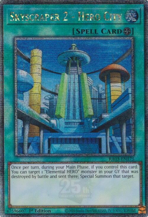 Skyscraper 2 - Hero City (Quarter Century Secret Rare) [RA03-EN175] Quarter Century Secret Rare