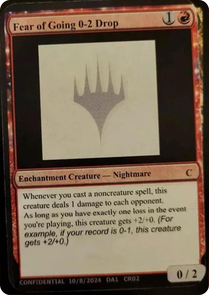 Fear of Going 0-2 Drop [Unknown Event]