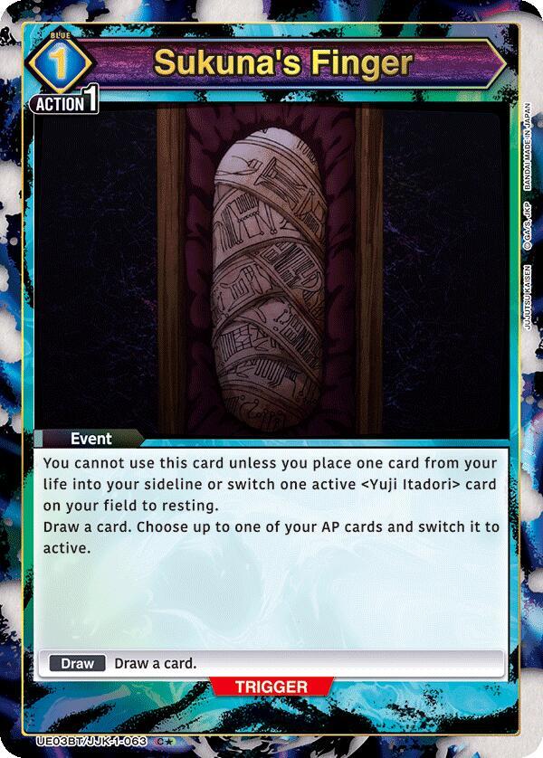 Sukuna's Finger (C*) (UE03BT/JJK-1-063) [UE03BT: Jujutsu Kaisen]