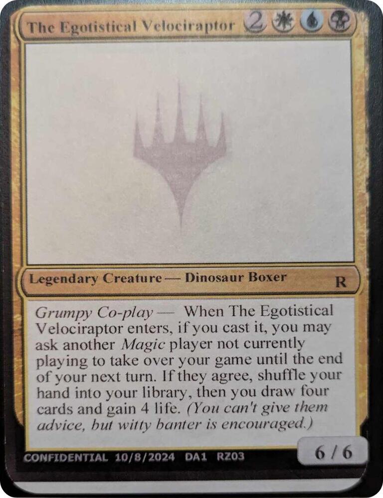 The Egotistical Velociraptor [Mystery Booster 2 Playtest Cards]