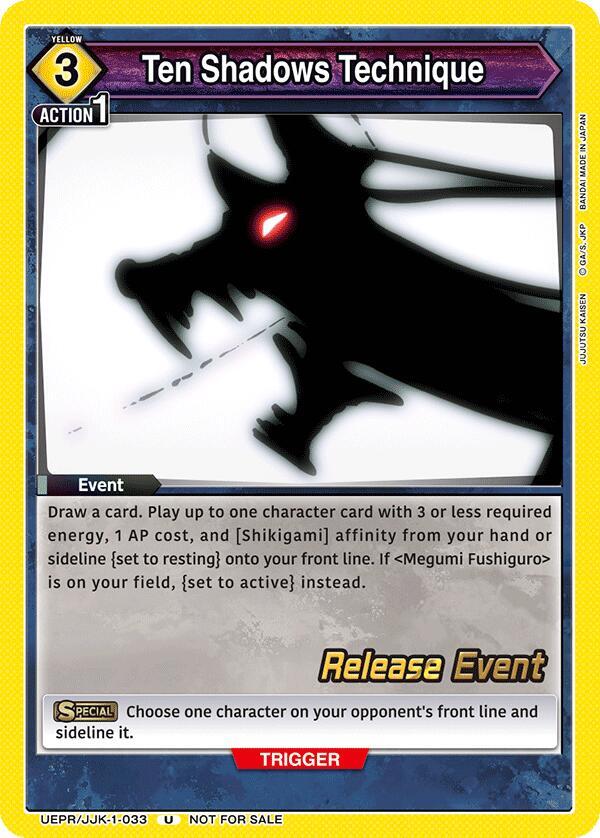 Ten Shadows Technique (UEPR/JJK-1-033) [UE03BT: Jujutsu Kaisen Release Event Cards]