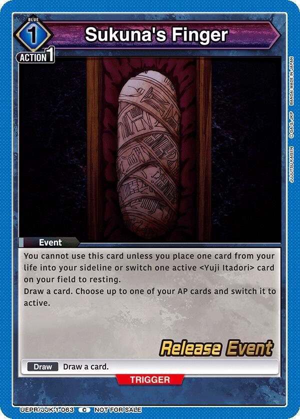 Sukuna's Finger (UEPR/JJK-1-063) [UE03BT: Jujutsu Kaisen Release Event Cards]