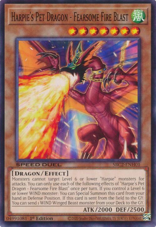 Harpie's Pet Dragon - Fearsome Fire Blast [SBC2-ENH01] Common