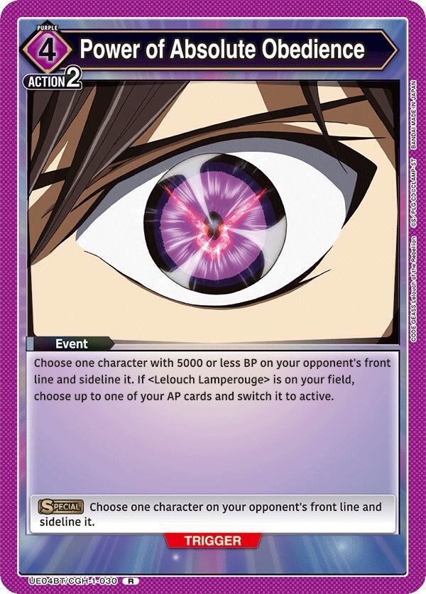 Power of Absolute Obedience (UE04BT/CGH-1-030) [UE04BT: CODE GEASS: Lelouch of the Rebellion]