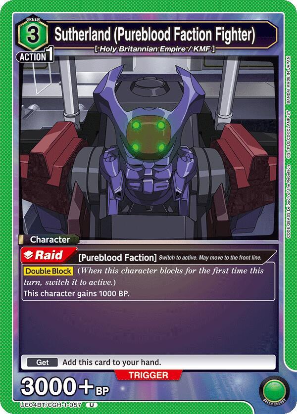 Sutherland (Pureblood Faction Fighter) (UE04BT/CGH-1-057) [UE04BT: CODE GEASS: Lelouch of the Rebellion]
