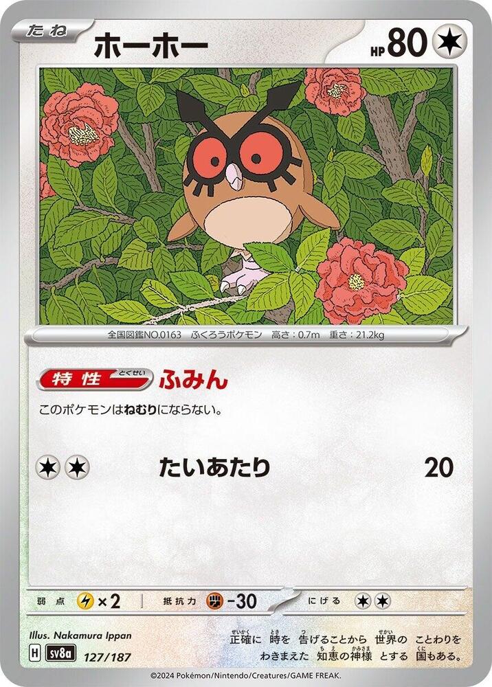 Hoothoot (127/187) [SV8a: Terastal Fest ex] (Japanese)