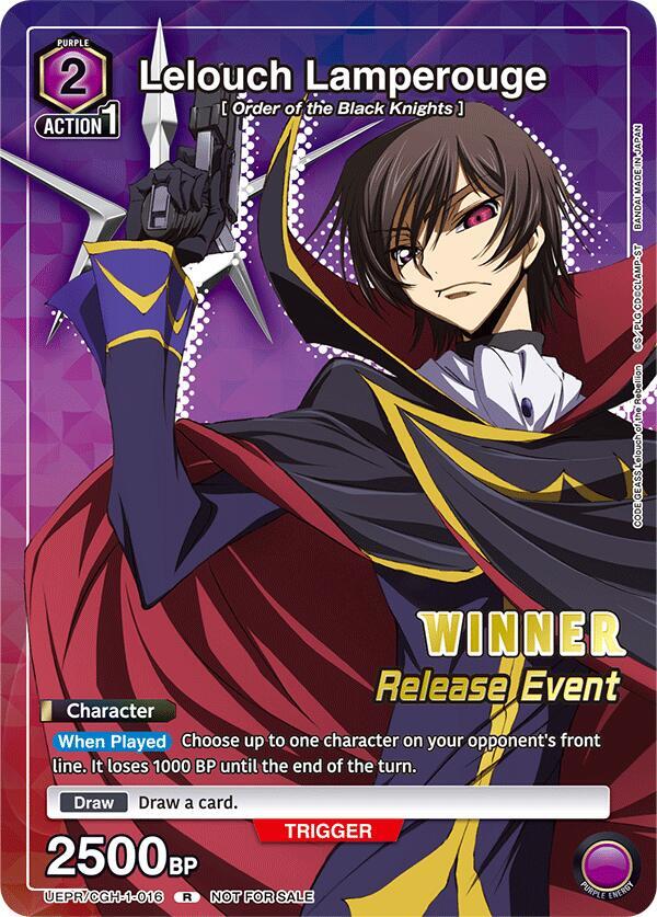 Lelouch Lamperouge (Release Event Winner) (UEPR/CGH-1-016) [UE04BT: CODE GEASS: Lelouch of the Rebellion Release Event Cards]