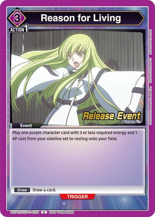 Reason for Living (UEPR/CGH-1-028) [UE04BT: CODE GEASS: Lelouch of the Rebellion Release Event Cards]