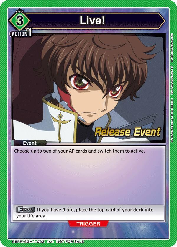 Live! (UEPR/CGH-1-062) [UE04BT: CODE GEASS: Lelouch of the Rebellion Release Event Cards]