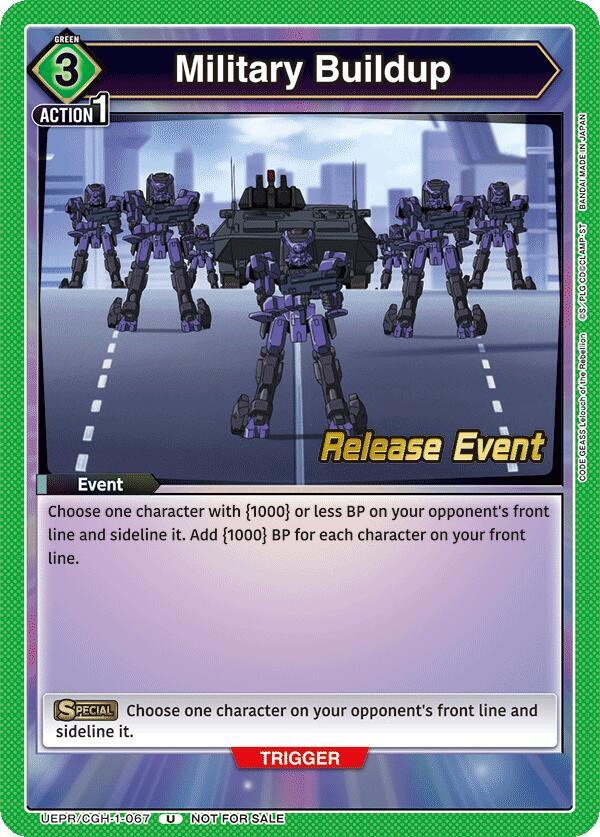 Military Buildup (UEPR/CGH-1-067) [UE04BT: CODE GEASS: Lelouch of the Rebellion Release Event Cards]