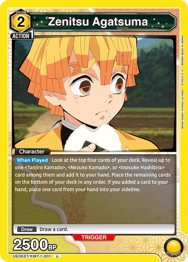 Zenitsu Agatsuma (001) (UE05ST/KMY-1-001) [UE05ST: Demon Slayer: Kimetsu no Yaiba Starter Deck]