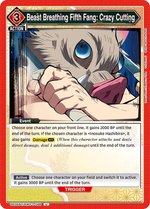 Beast Breathing Fifth Fang: Crazy Cutting (UE05BT/KMY-1-098) [UE05BT: Demon Slayer: Kimetsu no Yaiba]