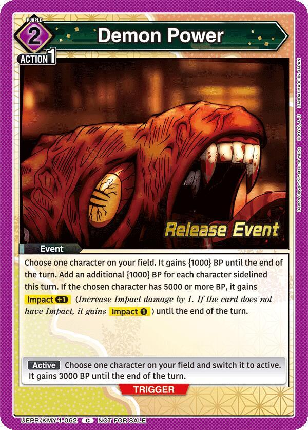 Demon Power (UEPR/KMY-1-062) [UE05BT: Demon Slayer: Kimetsu no Yaiba Release Event Cards]