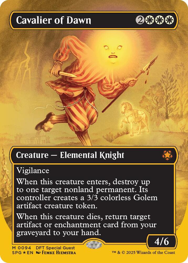 Cavalier of Dawn (Borderless) (First-Place Foil) [Aetherdrift Special Guests]