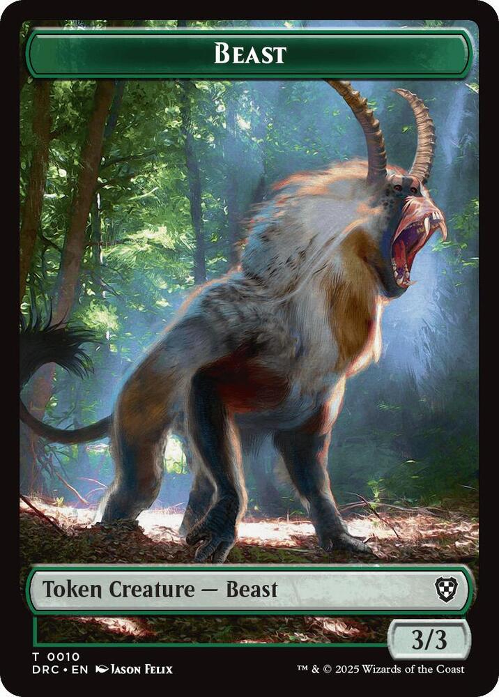 Beast (0010) // Beast (0011) Double-Sided Token [Aetherdrift Commander]