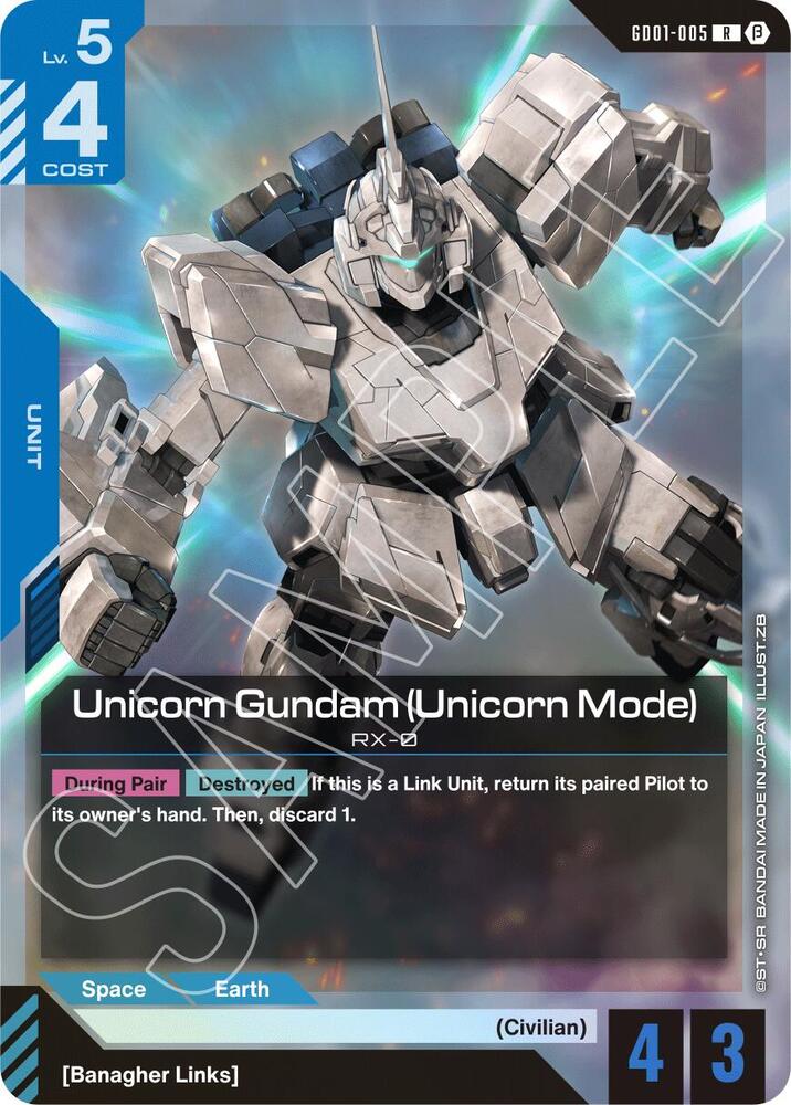 Unicorn Gundam (Unicorn Mode) (GD01-005) [Edition Beta]