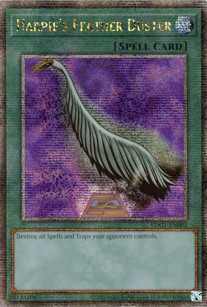 Harpie's Feather Duster (Alternate Art) [EDC1-EN001] Quarter Century Secret Rare