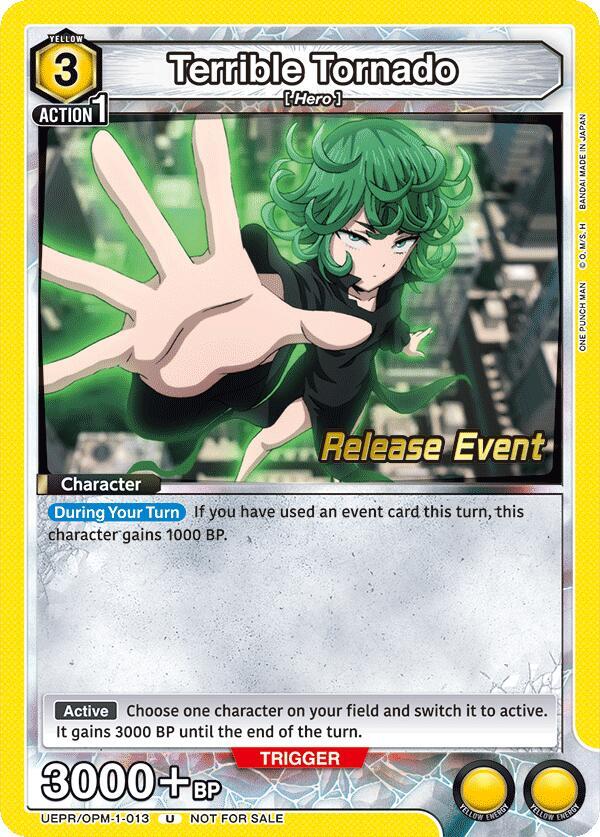 Terrible Tornado (013) (UEPR/OPM-1-013) [UE06BT: One Punch Man Release Event Cards]