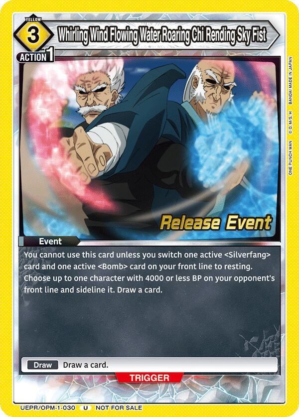 Whirling Wind Flowing Water Roaring Chi Rending Sky Fist (UEPR/OPM-1-030) [UE06BT: One Punch Man Release Event Cards]