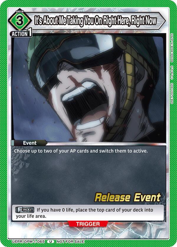 It's About Me Taking You On Right Here, Right Now (UEPR/OPM-1-065) [UE06BT: One Punch Man Release Event Cards]