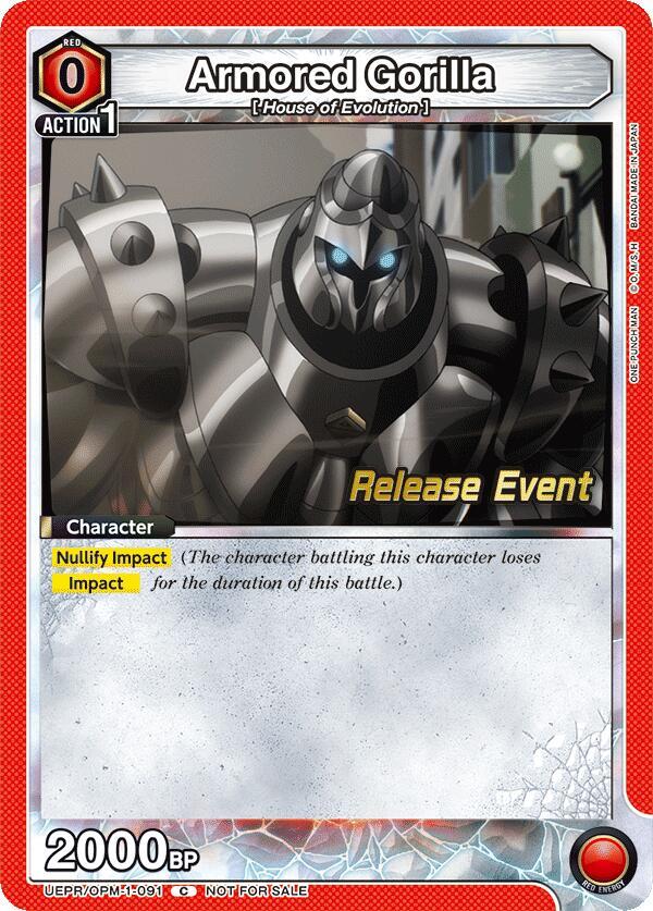 Armored Gorilla (UEPR/OPM-1-091) [UE06BT: One Punch Man Release Event Cards]