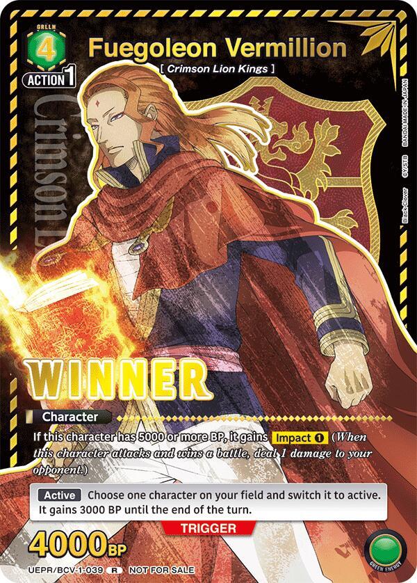 Fuegoleon Vermillion (Winner) (UEPR/BCV-1-039) [Union Arena Promotion Cards]