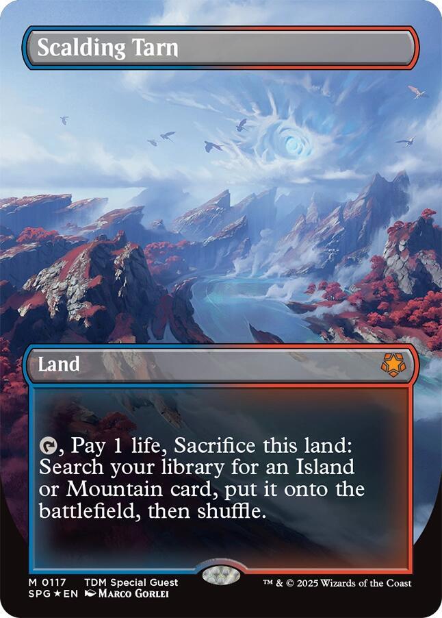 Scalding Tarn (Borderless) (Dragonscale Foil) [Tarkir: Dragonstorm Special Guests]
