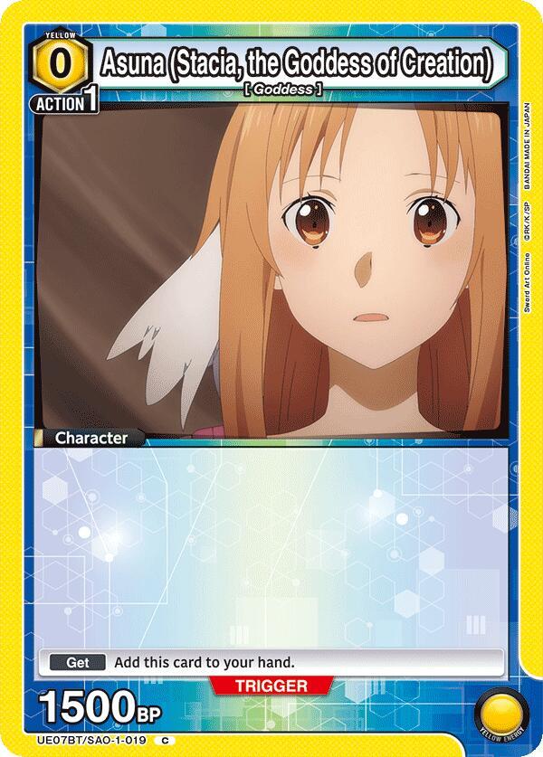 Asuna (Stacia, the Goddess of Creation) (019) (Box Topper Foil) (UE07BT/SAO-1-019) [UE07BT: Sword Art Online]