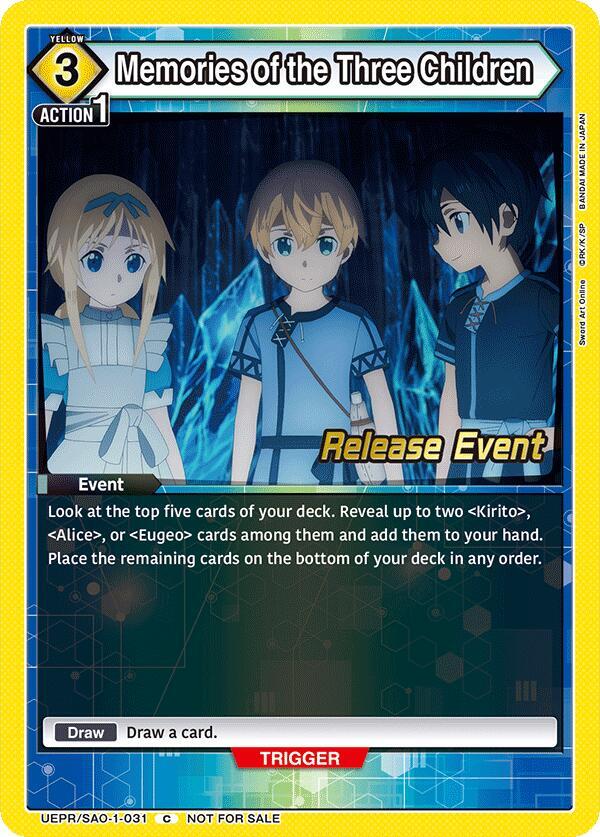 Memories of the Three Children (UEPR/SAO-1-031) [UE07BT: Sword Art Online Release Event Cards]