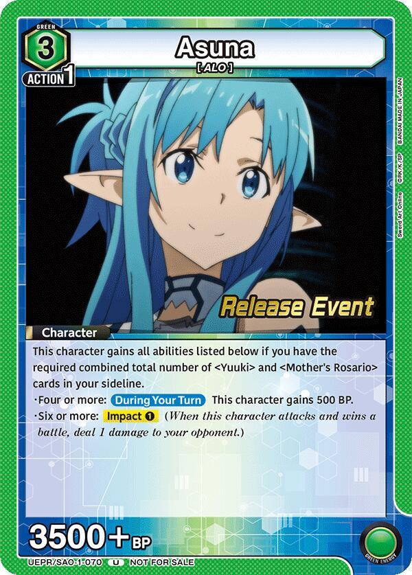 Asuna (070) (UEPR/SAO-1-070) [UE07BT: Sword Art Online Release Event Cards]