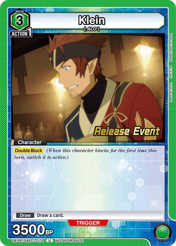 Klein (072) (UEPR/SAO-1-072) [UE07BT: Sword Art Online Release Event Cards]