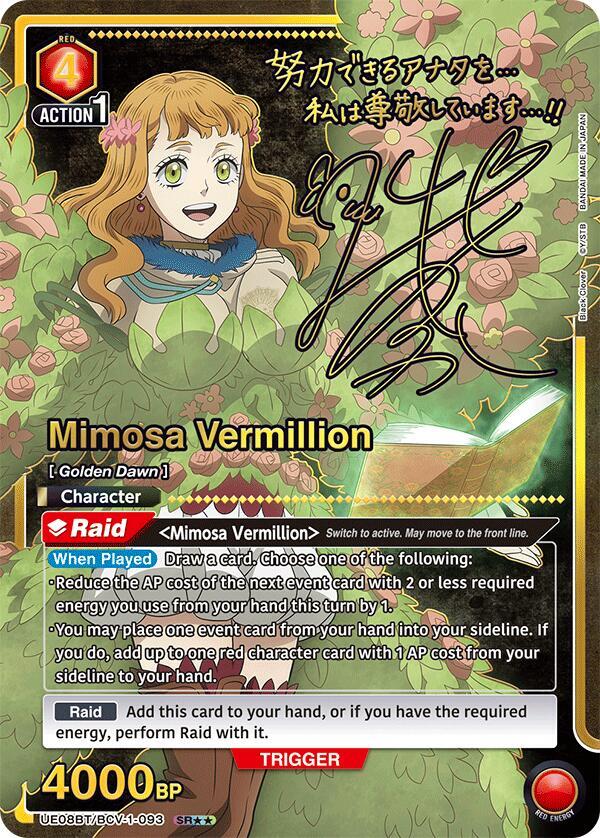 Mimosa Vermillion (093) (SR**) (UE08BT/BCV-1-093) [UE08BT: Black Clover]