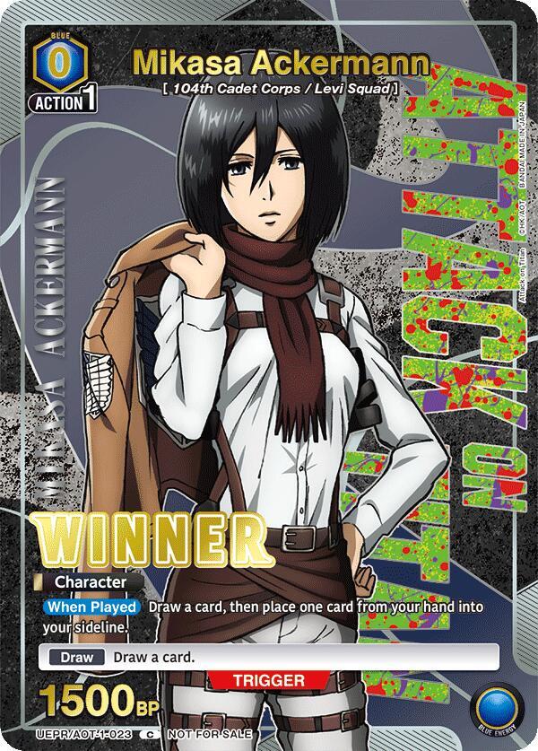 Mikasa Ackermann (Winner) (UEPR/AOT-1-023) [Union Arena Promotion Cards]