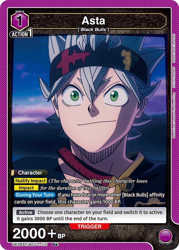 Asta (110) (R*) (UE08ST/BCV-1-110) [UE08ST: Black Clover Starter Deck]